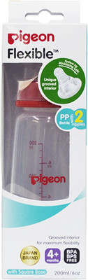 Pigeon Peristaltic Nursing Bottle Kpp 200Ml (Red) With 2 Nipples (M) - 200 ml(Red)