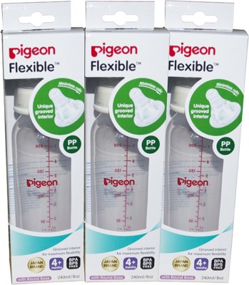 Pigeon PERISTALTIC NURSING BOTTLE RPP NIPPLE M - COMBO (PACK OF 3) - 720 ml(White)