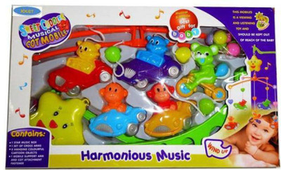 

Pasanda Sweet Cuddle Musical Cot Mobile Early Development Toys Rattle(Multicolor)