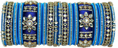 

blue jays hub Fabric, Silk Dori Beads Bangle Set(Pack of 18)