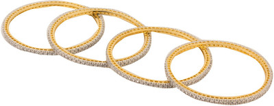 Chrishan Alloy Gold-plated Bangle Set(Pack of 4)