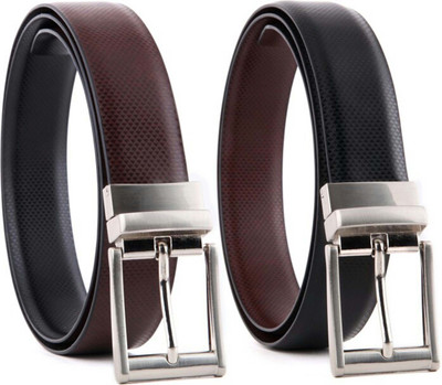 

AVUO Men Casual Black, Brown Artificial Leather Reversible Belt, Simple formal wear