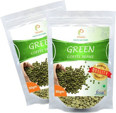 

VIHADO pure organic 100% natural green coffee beans helps burn extra fat with no side effects 50g pack of 2 Instant Coffee 50 g(Pack of 2, Green Coffee Flavoured)