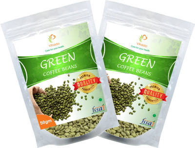 

VIHADO Pure Organic Green coffee beans 100% natural effective for weight loss with no side effects 50 g packs of 2 Instant Coffee 50 g(Pack of 2, Green Coffee Flavoured)