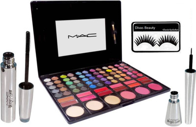 

divas beauty Eyelashes&Professional Makeup 78 Shade Palette&Brooke Candy Liner&Mascara(Set of 4)