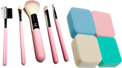 

Diamond finish Makeup Brush-Makeup Puff(Set of 9)