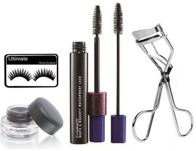 

Ultimate Eyelashes & Gel Eyeliner With Haute & Naughty Waterproof Lash Liquid Mascara & With Eyelashes Curler(Set of 4)