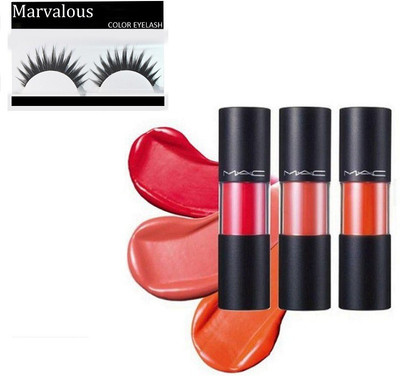 

Marvalous eyelashes & mac versicolor stain encre lipgloss set of 3(Set of 4)