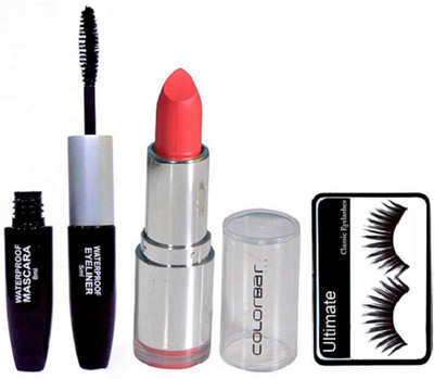 

Ultimate Eyelashes, Colorbar Long Lasting Matte Finish Lipstick and Colorbar 2 in 1 Eyeliner & Mascara(Set of 3)