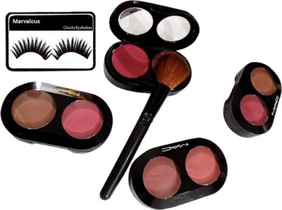 

Marvalous Eyelashes & 2 shades of blusher (set of 4) with makeup brush(Set of 6)