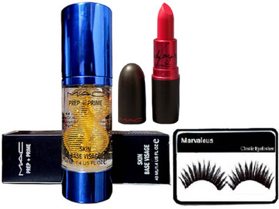 

Marvalous Eyelashes and Mac Prep+prime Primer and Lady Gaga Lipstick(Set of 3)