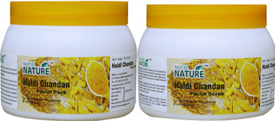 

Nice Nature Combo pack Of Haldi Chandan Scrub with Face Pack (900g)(Set of 2)