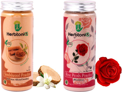 

HerbtoniQ 100% Natural Sandalwood Powder (Santalum Album/chandan) And Rose Petals Powder (Rosoideae) For Face Pack And Hair Pack(300 g)