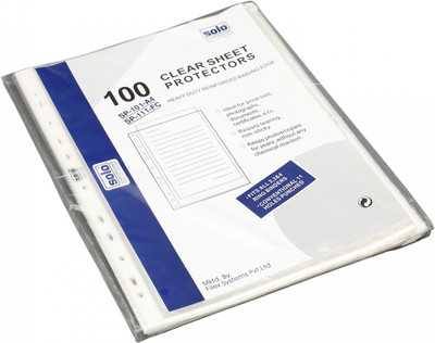 

Solo Polycover Sheet Protectors STANDARD - 11 Hole, 70 Microns, Set of 100 pcs(Set Of 100, Transparent)