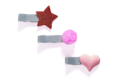 

tendertwigs Princess Hair Clips (Pink _Set Of_3) Hair Clip(Pink)