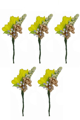 

AASA Bridal Hair Accessories, Flower Hair Juda Pins For Girls, Hair Pins For Women, Hair Pins Party Wear Bun Clip(Yellow)