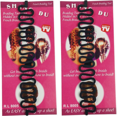 

Vcare 2 Pack DIY Twist Fishtail French Braider As seen on TV Hair Clip, Bun Stick, Hair Accessory Set (Black) Hair Accessory Set(Black)