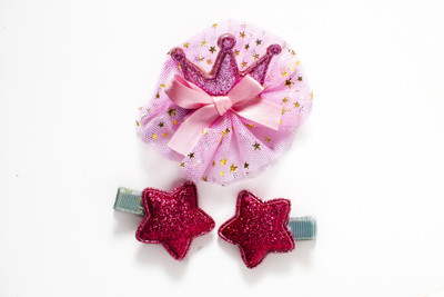 

tendertwigs Star Hair Clips For Baby Girls (Pink _Set Of_3) Hair Clip(Pink)