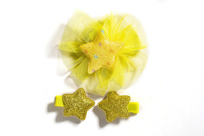 

tendertwigs Star Hair Clips For Baby Girls (Yellow _Set Of_3) Hair Clip(Yellow)
