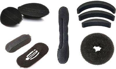 

Vcare Hair puff maker Volumising Inserts-Bumpits - Black Hair Volumizer Plastic Bumpits (5 pcs) Hair Accessory Set(Black)