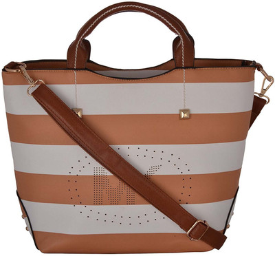 

Young & Forever Shoulder Bag(White, Brown), Brown;white
