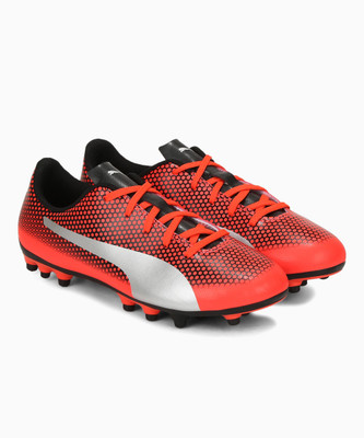 

Puma Boys & Girls Lace Football Shoes(Orange, Red blast-puma silver-puma bla