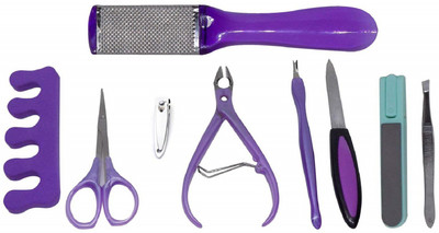 

BOXO Manicure And Pedicure Tools For Salon And Parlour Use, Purple(50 ml, Set of 9)