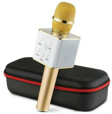 

zhomcollection Q7 Mic Golden Handheld Wireless Karaoke Singing Mic Speaker Microphone Microphone Singing mic(Golden)