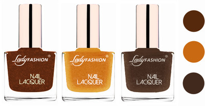 

Lady Fashion Glossy & Long Stay Nail Polish combo Copper,Golden,Mettalic Brown(Pack of 3)