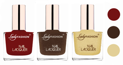 

Lady Fashion Glossy & Long Stay Nail Polish combo Coffee,Mettalic Brown,Mettalic Gold(Pack of 3)
