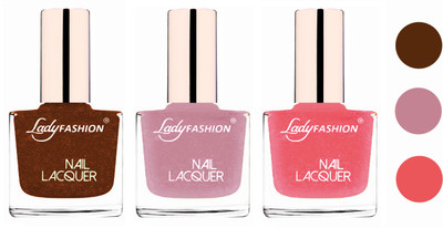 

Lady Fashion Glossy & Long Stay Nail Polish combo Copper,Silky Purple,Silky Pink(Pack of 3)