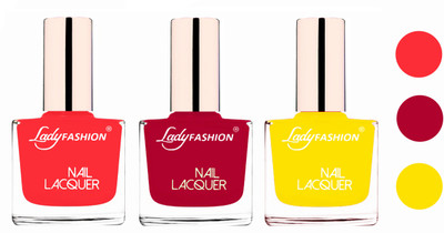 

Lady Fashion Glossy & Long Stay Nail Polish combo Baby Pink,Pink,Yellow(Pack of 3)