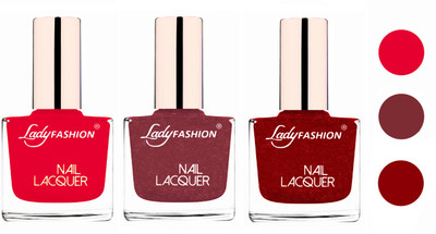 

Lady Fashion Glossy & Long Stay Nail Polish combo Sweet Red,Mauve,Red(Pack of 3)
