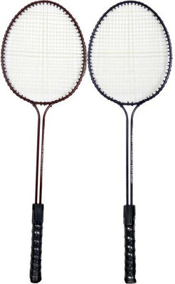 

EMM EMM Pack of 2 Pcs Finest Double Shaft Badminton Training Racket/Racquets With Zipper Cover Multicolor Strung Badminton Racquet(G3 - 3.5 Inches, 140 g)