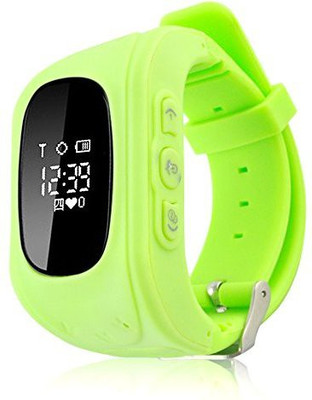 

Pushcart Green Q50 Led Display Kid Smart Wrist Security Watch With Gps & Gsm System Smartwatch(Green Strap 3.5)