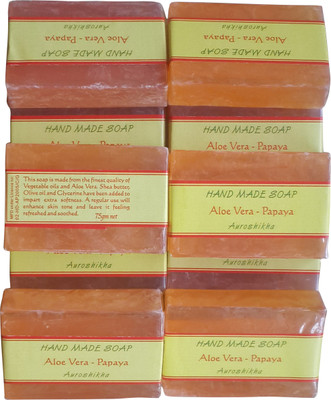 

AUROSHIKHA Handmade Aloe Vera Papaya Soap(75 g, Pack of 10)