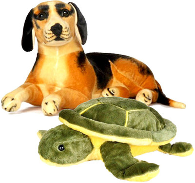 

Gift Decor Shop Black Dog Stuffed soft Toy (Black/Yellow, 21 cm) Combo with soft toy tortoise for kids (Green/Yellow, 49 cm) - 21 cm(Multicolor)