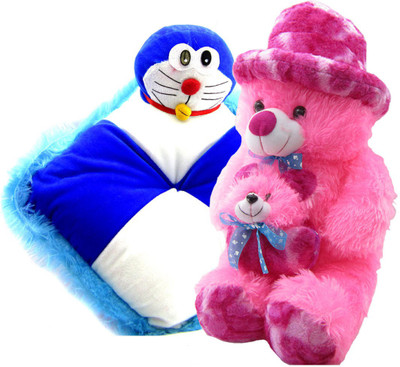 

Gift Decor Shop Soft Toy Teddy Bear (Pink, 60 cm) Mother Combo with Stuffed Doraemon Pillow for Kids (Multi, 28 cm) - 60 cm(Multicolor)