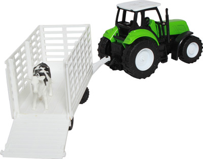 

New-Ray 1/32 COUNTRY LIFE FARM TRACTOR WITH STOCK TRAILER(Green)