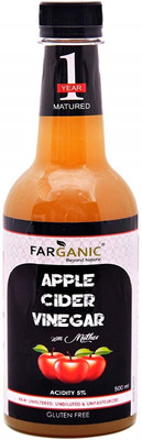 

FARGANIC (LAUNCHING OFFER) INDIA'S FIRST 1 YEAR MATURED Apple Cider Vinegar with Strand of Mother. Raw, Unfiltered and Undiluted. 500 ML. For Weight loss management Vinegar(500 ml)