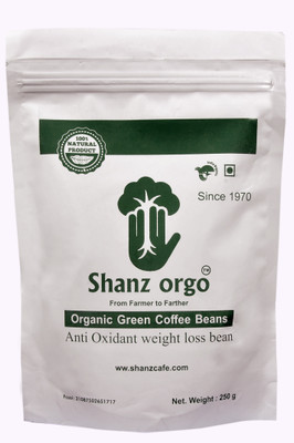

shanz orgo Organic Green coffee beans powder 90% CGA(NPOP Certified) for weight management(250 g)