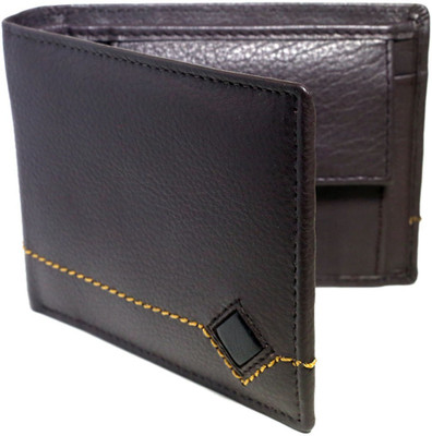 

NUKAICHAU Men Brown Genuine Leather Wallet(9 Card Slots)