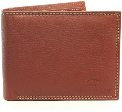 

NUKAICHAU Men Brown Genuine Leather Wallet(8 Card Slots)