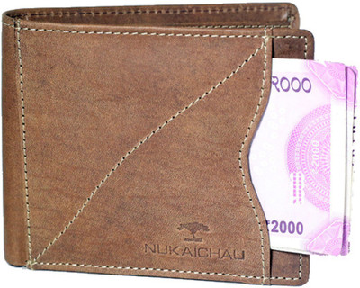 

NUKAICHAU Men Brown Genuine Leather Wallet(6 Card Slots)