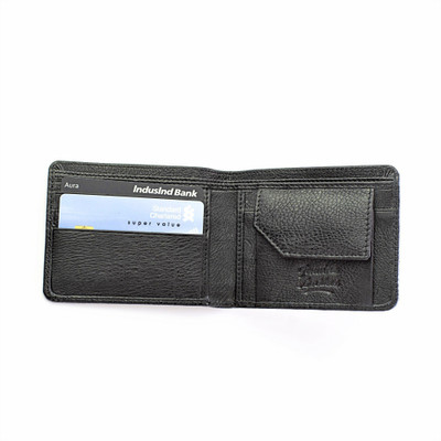 Arist Boys Black Genuine Leather Wallet(7 Card Slots)
