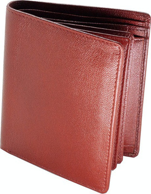 

Eyeslanguage Men Tan Genuine Leather Wallet(12 Card Slots)