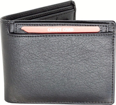 

Eyeslanguage Men Casual Black Genuine Leather Wallet(5 Card Slots)
