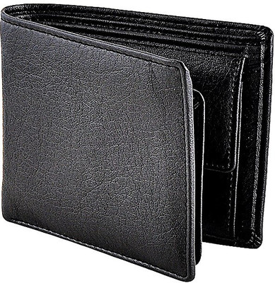 

Eyeslanguage Men Formal Black Genuine Leather Wallet(7 Card Slots)