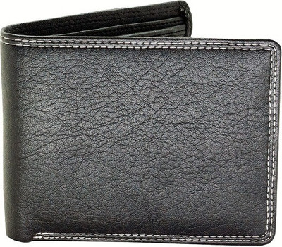 

Eyeslanguage Men Formal Black Genuine Leather Wallet(6 Card Slots)