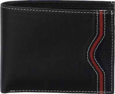 

Red Rabitt Men Casual Black Genuine Leather Wallet(10 Card Slots), Black/burgundy